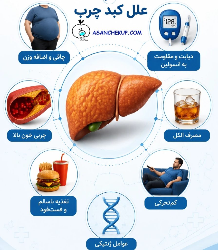 دلایل ابتلا به کبد چرب